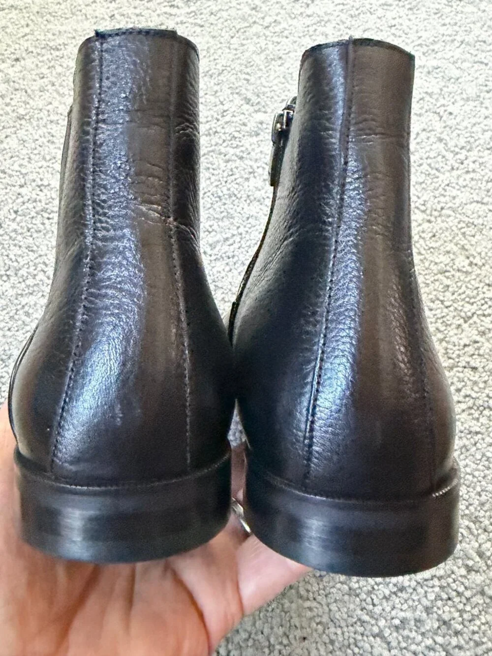 Marashli Black Leather Cap Toe Chelsea Boots EU 42 - US 9 Handcrafted Mint Cond.